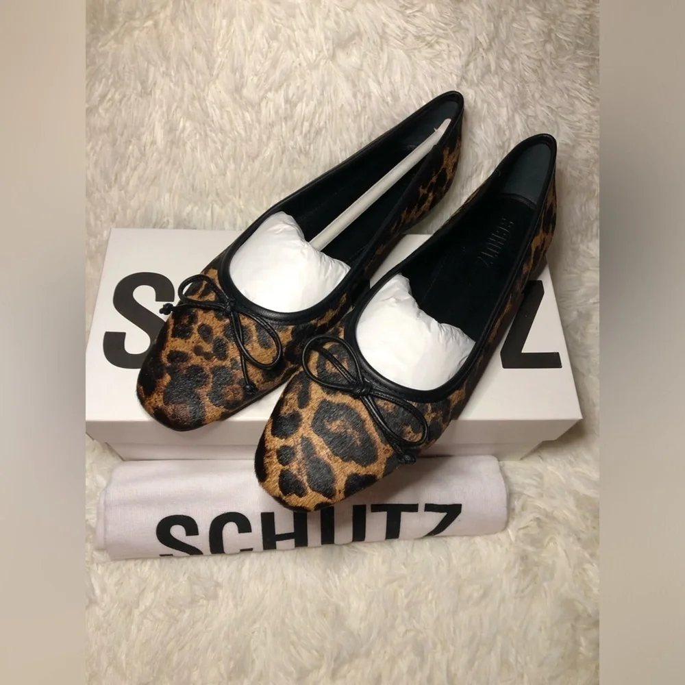 SCHUTZ Animal Print Women's Flats NWT NWB size 7.5